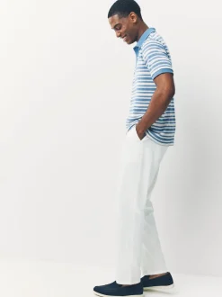 White Linen Blend Trousers