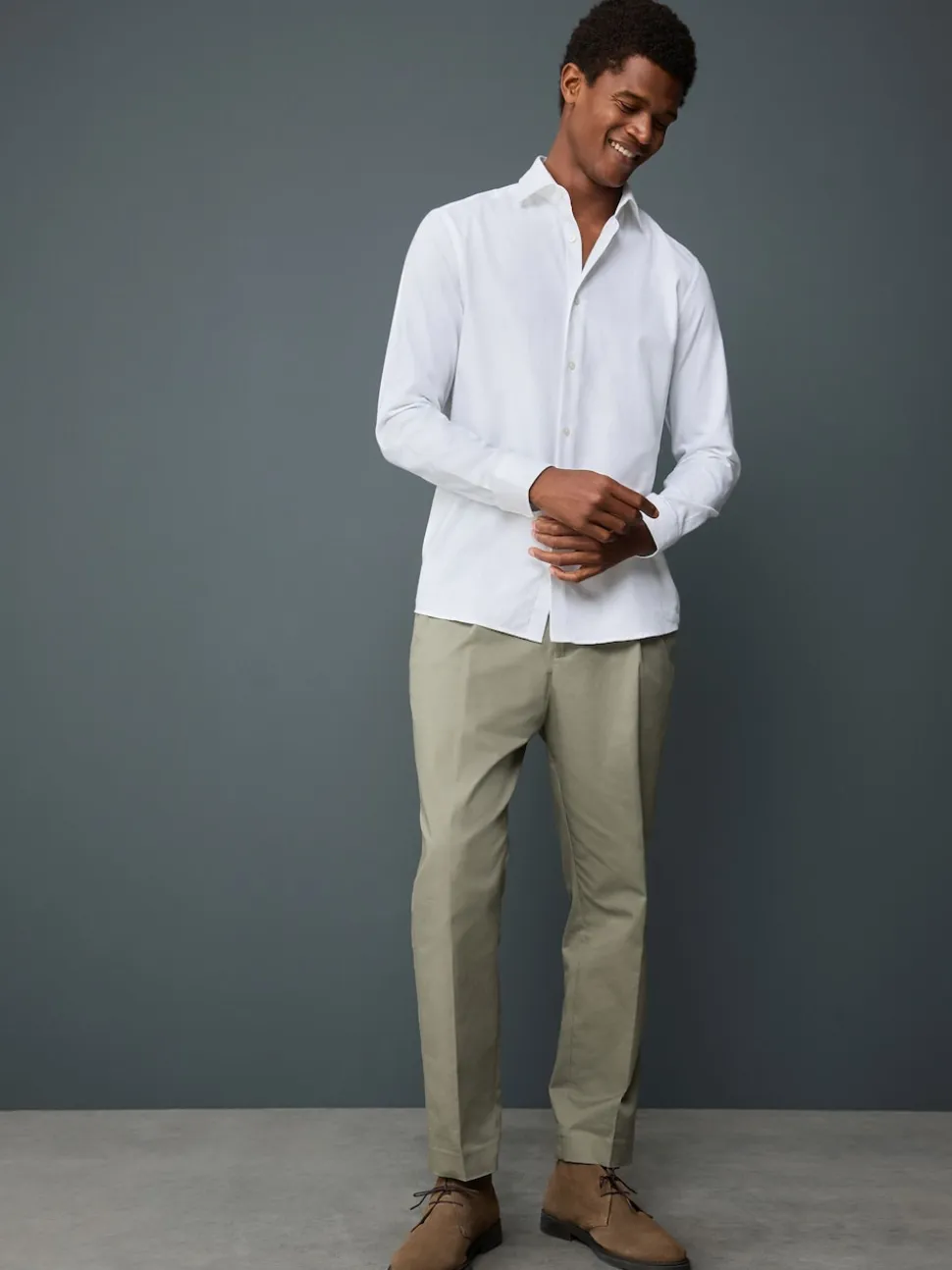 White Long Sleeve Soft Touch Smart Shirt