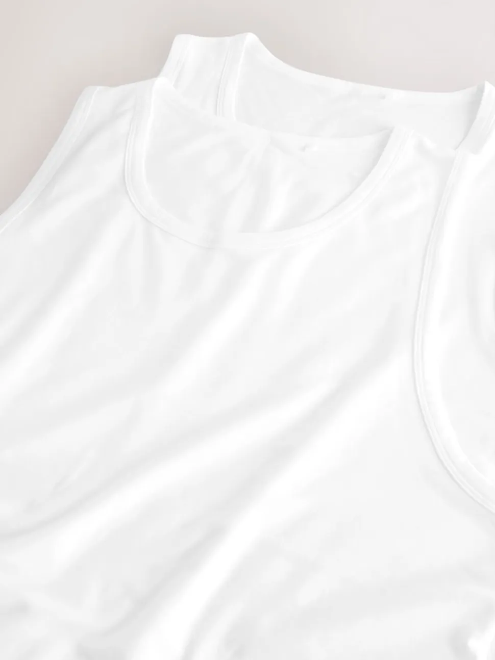White Modal Layering Vests 2 Pack