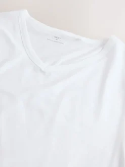 White Modal Layering V-Neck T-Shirt 5 Pack