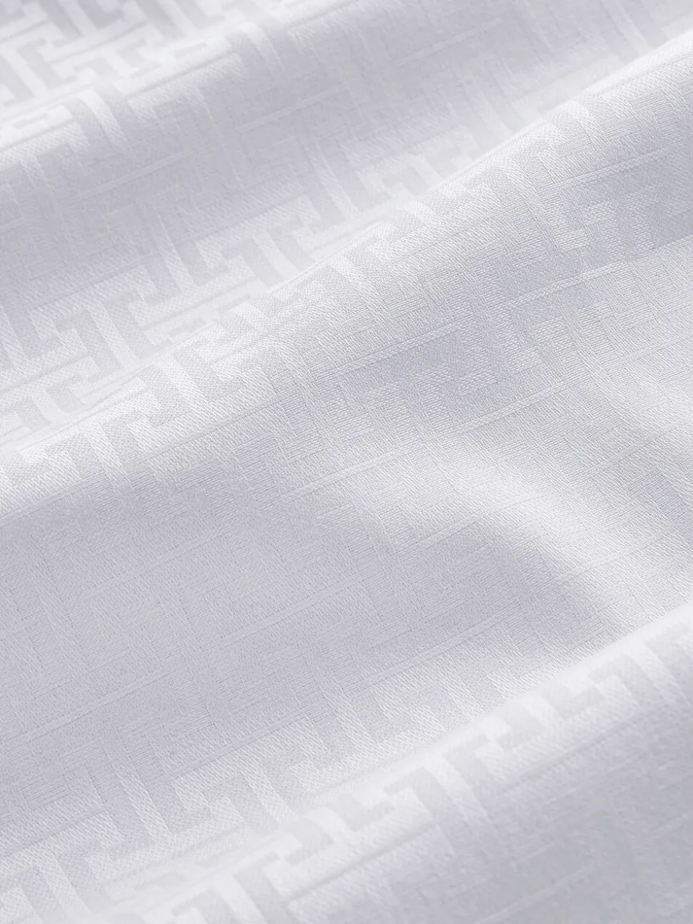 White Monogram Regular Fit Geometric Print Long Sleeve Smart Shirt