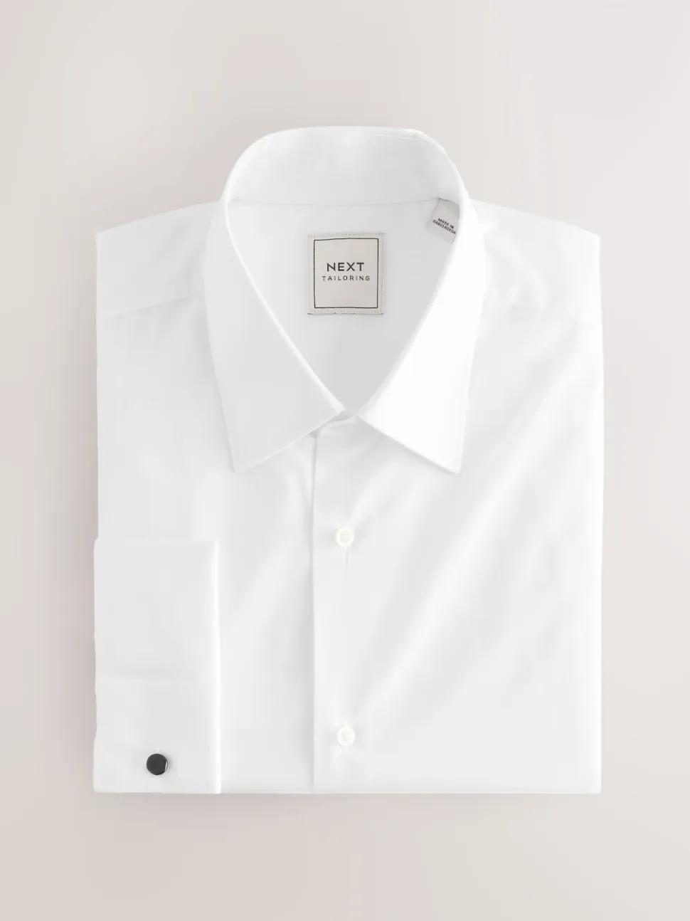 White Regular Fit Easy Care Double Cuff Smart Shirt