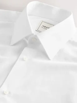 White Regular Fit Easy Care Double Cuff Smart Shirt