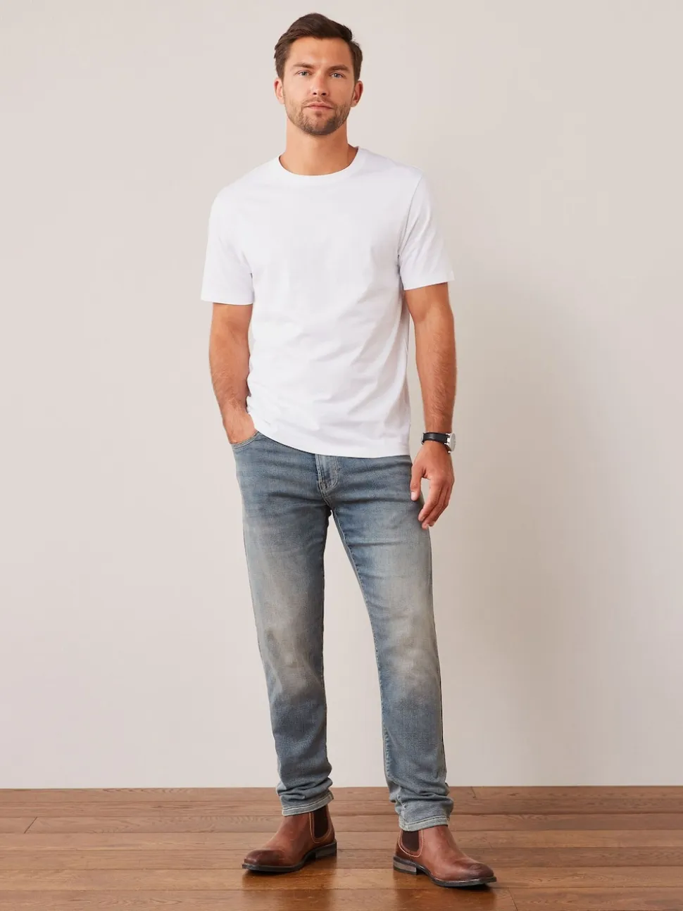 White Regular Fit Essential Crew Neck Cotton T-Shirt
