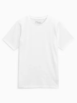 White Regular Fit Essential Crew Neck Cotton T-Shirt