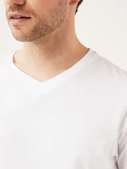 White Regular Fit Essential V-Neck T-Shirt