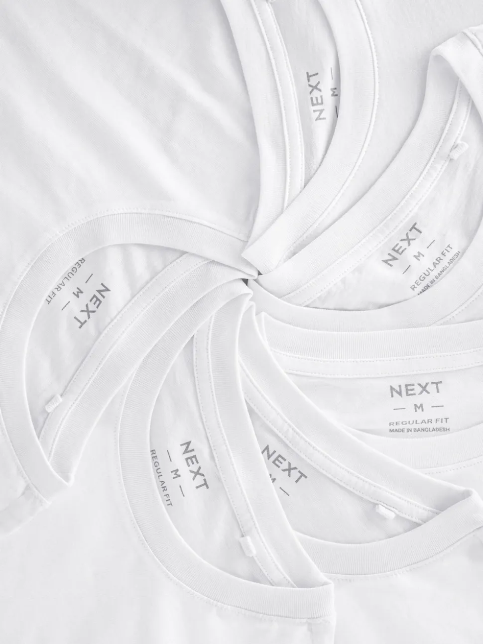 White Regular Fit Essential Cotton T-Shirts 6 Pack