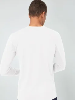 White Regular Fit Long Sleeve Crew Neck T-Shirt