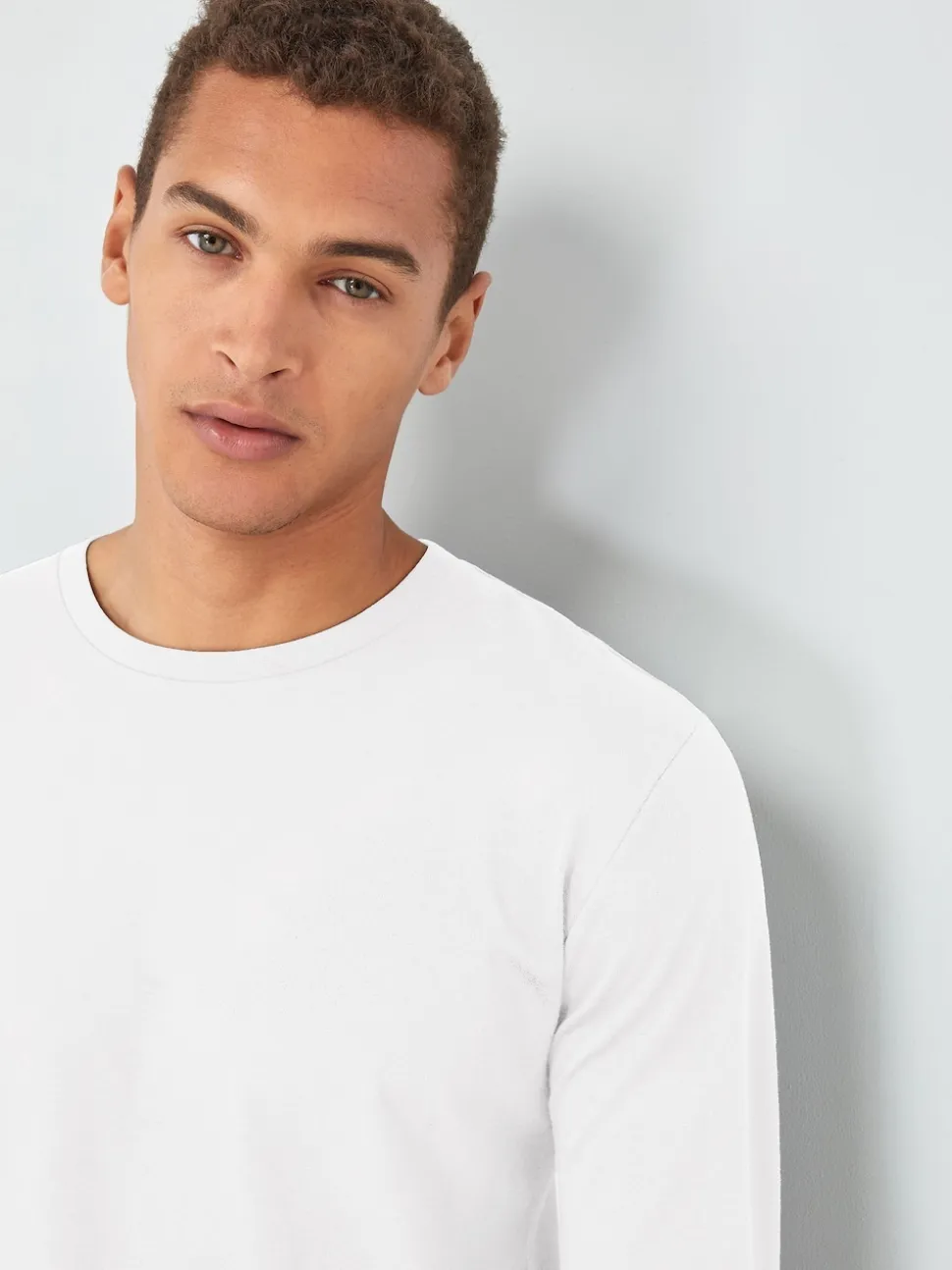 White Regular Fit Long Sleeve Crew Neck T-Shirt