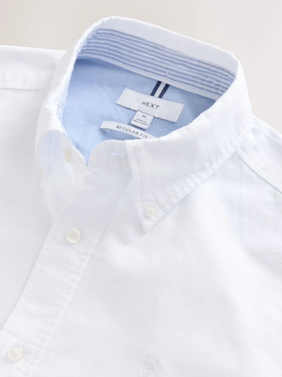 White Regular Fit Long Sleeve Oxford Shirt