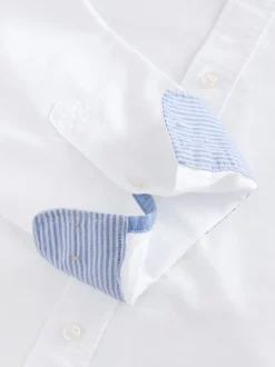 White Regular Fit Long Sleeve Oxford Shirt