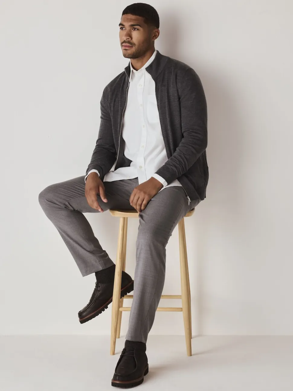 White Regular Fit Long Sleeve Oxford Shirt
