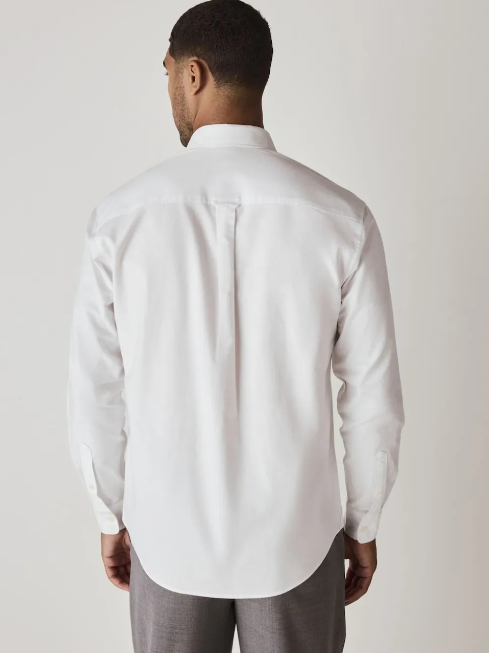 White Regular Fit Long Sleeve Oxford Shirt