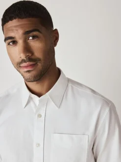 White Regular Fit Long Sleeve Oxford Shirt