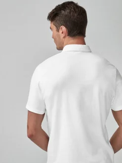 White Regular Fit Short Sleeve Polo Shirt