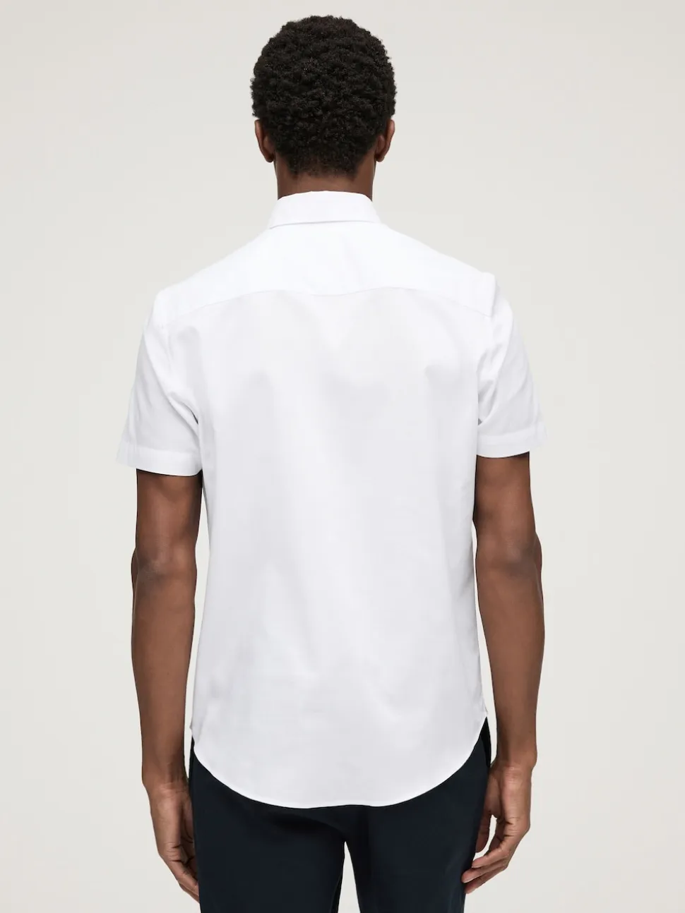 White Regular Fit Short Sleeve Easy Iron Button Down Oxford Shirt