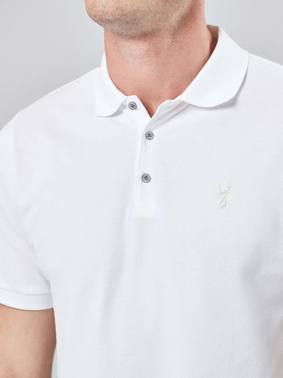 White Regular Fit Short Sleeve Pique Polo Shirt