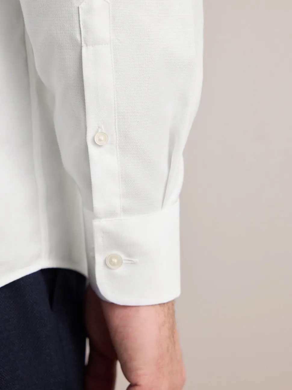 White Regular Fit Signature Textured Smart Shirt