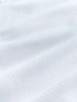 White Regular Fit Textured Long Sleeve Formal Shirt with Trim