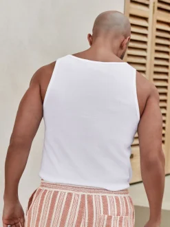White Regular Fit Vest