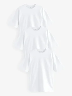 White Relaxed Fit Heavyweight T-Shirts 3 Pack