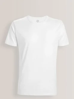 White Slim Fit 100% Cotton Layering T-Shirts 5 Pack
