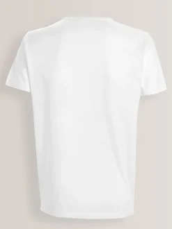White Slim Fit 100% Cotton Layering T-Shirts 5 Pack