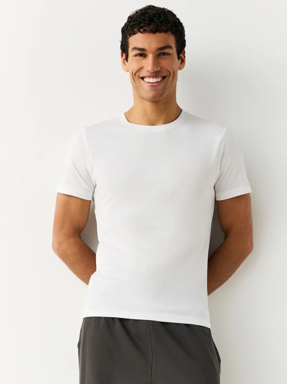 White Slim Fit 100% Cotton Layering T-Shirts 2 Pack