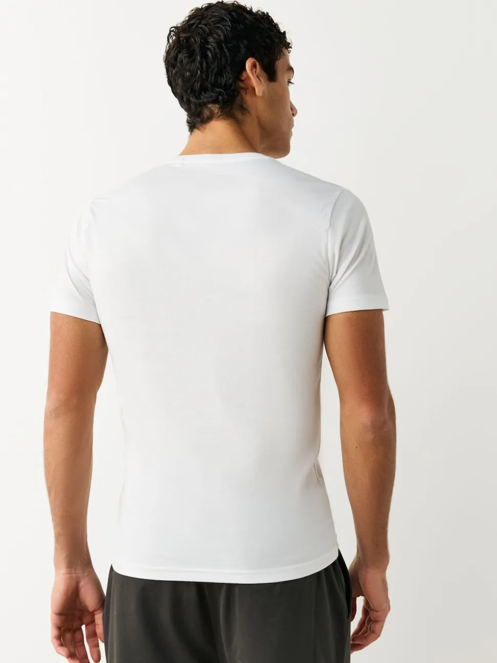 White Slim Fit 100% Cotton Layering T-Shirts 2 Pack