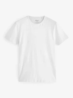 White Slim Fit 100% Cotton Layering T-Shirts 2 Pack