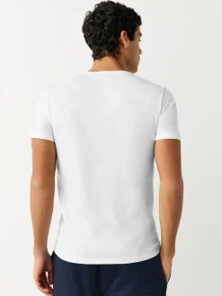 White Slim Fit 100% Cotton V-Neck Layering T-Shirts 10 Pack