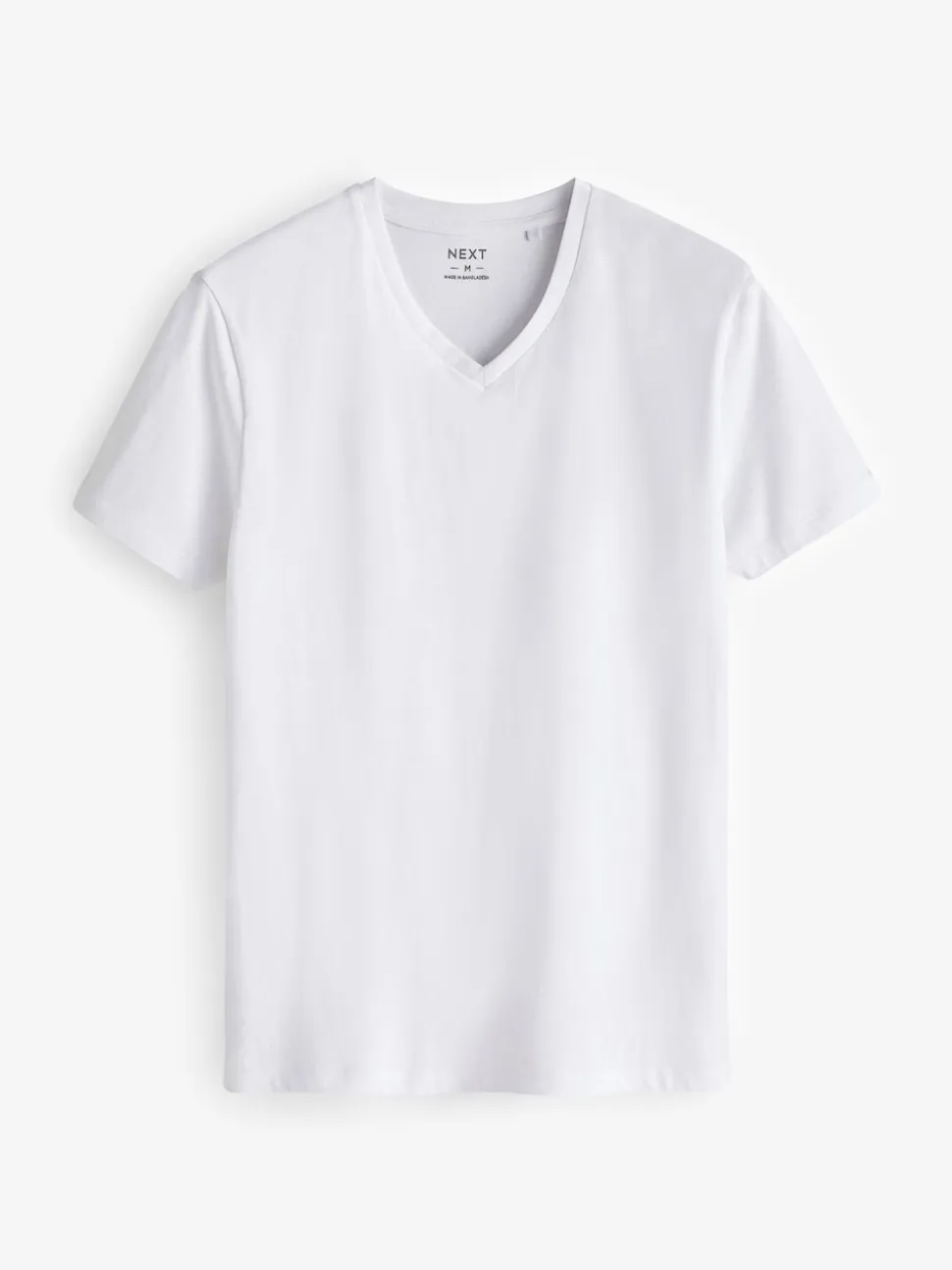 White Slim Fit 100% Cotton V-Neck Layering T-Shirts 10 Pack