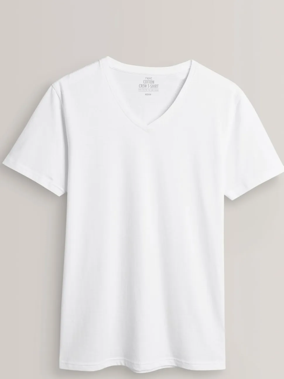 White Slim Fit 100% Cotton V-Neck Layering T-Shirts 5 Pack