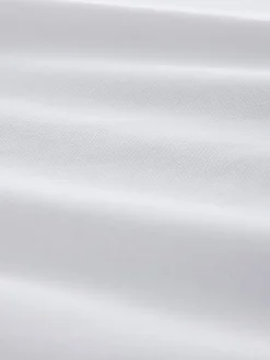 White Slim Fit Long Sleeve Pique Polo Shirt