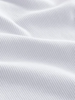 White Slim Fit Ribbed Vest