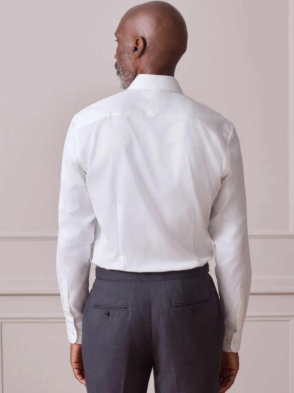 White Slim Fit Sateen Cotton Signature Shirt