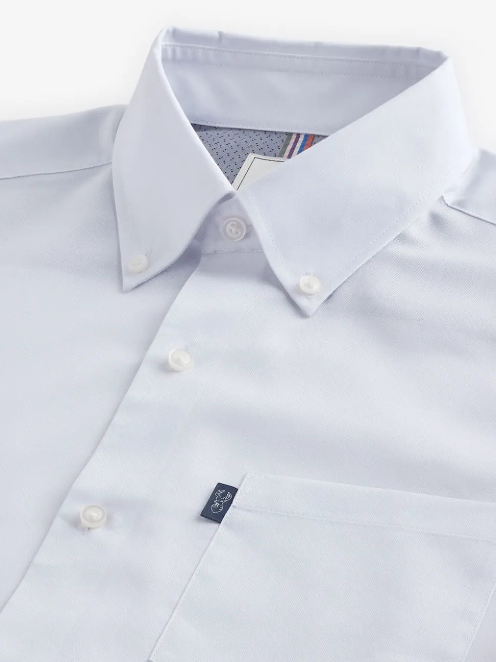 White Slim Fit Short Sleeve Easy Iron Button Down Oxford Shirt