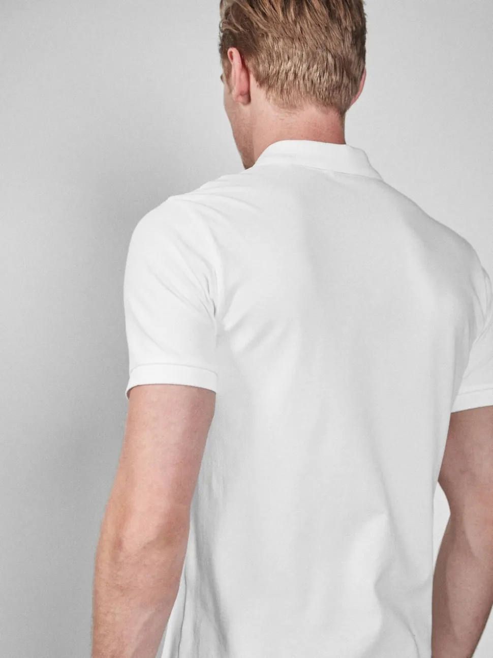 White Slim Fit Short Sleeve Pique Polo Shirt