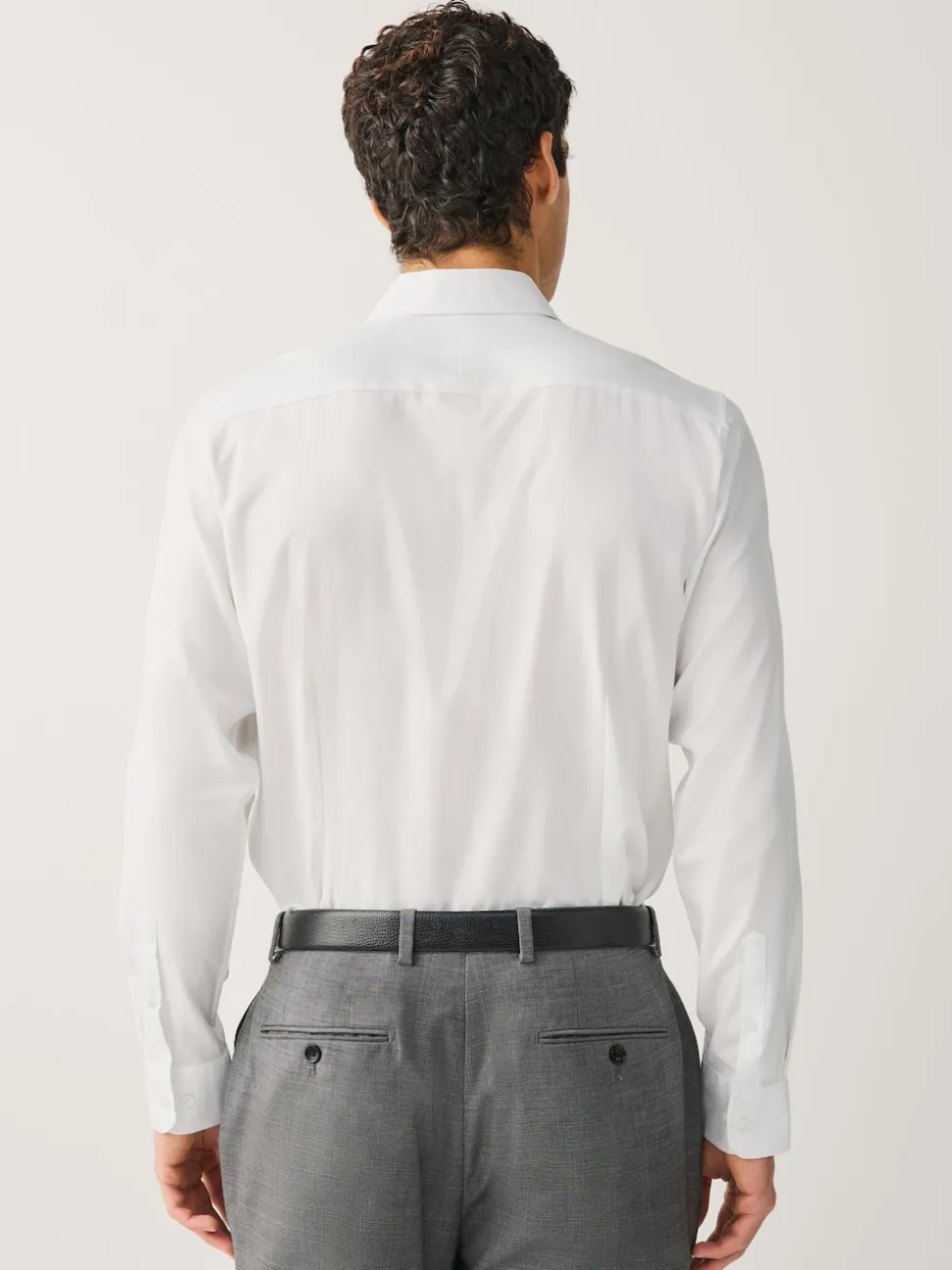 White Slim Fit Signature Textured Long Sleeve Shirt