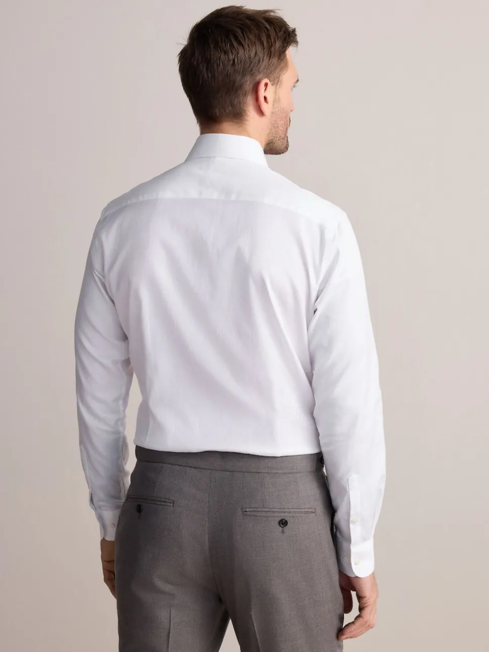 White Slim Fit Signature Textured Smart Shirt
