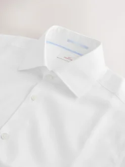 White Slim Fit Signature Textured Smart Shirt