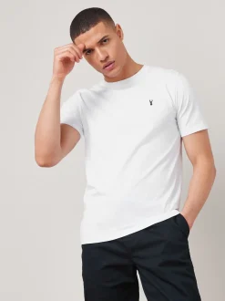 White Slim Fit Stag T-Shirt