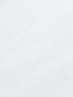White Slim Fit Textured Long Sleeve Formal Shirt with Trim