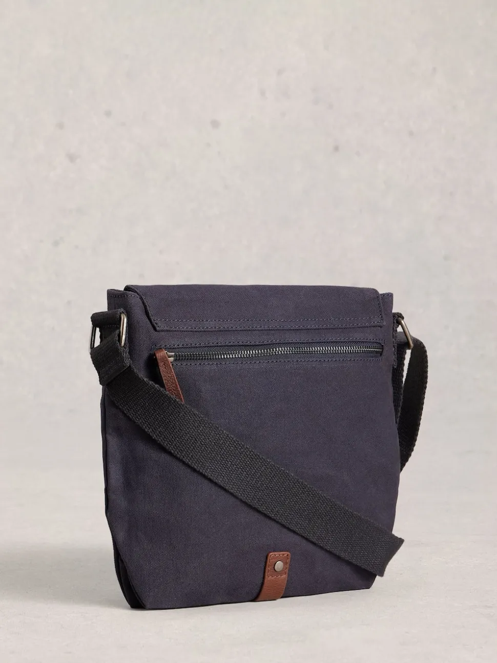 White Stuff Black Chrome Charlie Canvas Cross-Body Bag