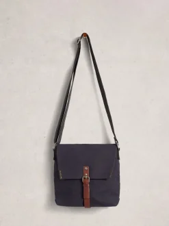 White Stuff Black Chrome Charlie Canvas Cross-Body Bag