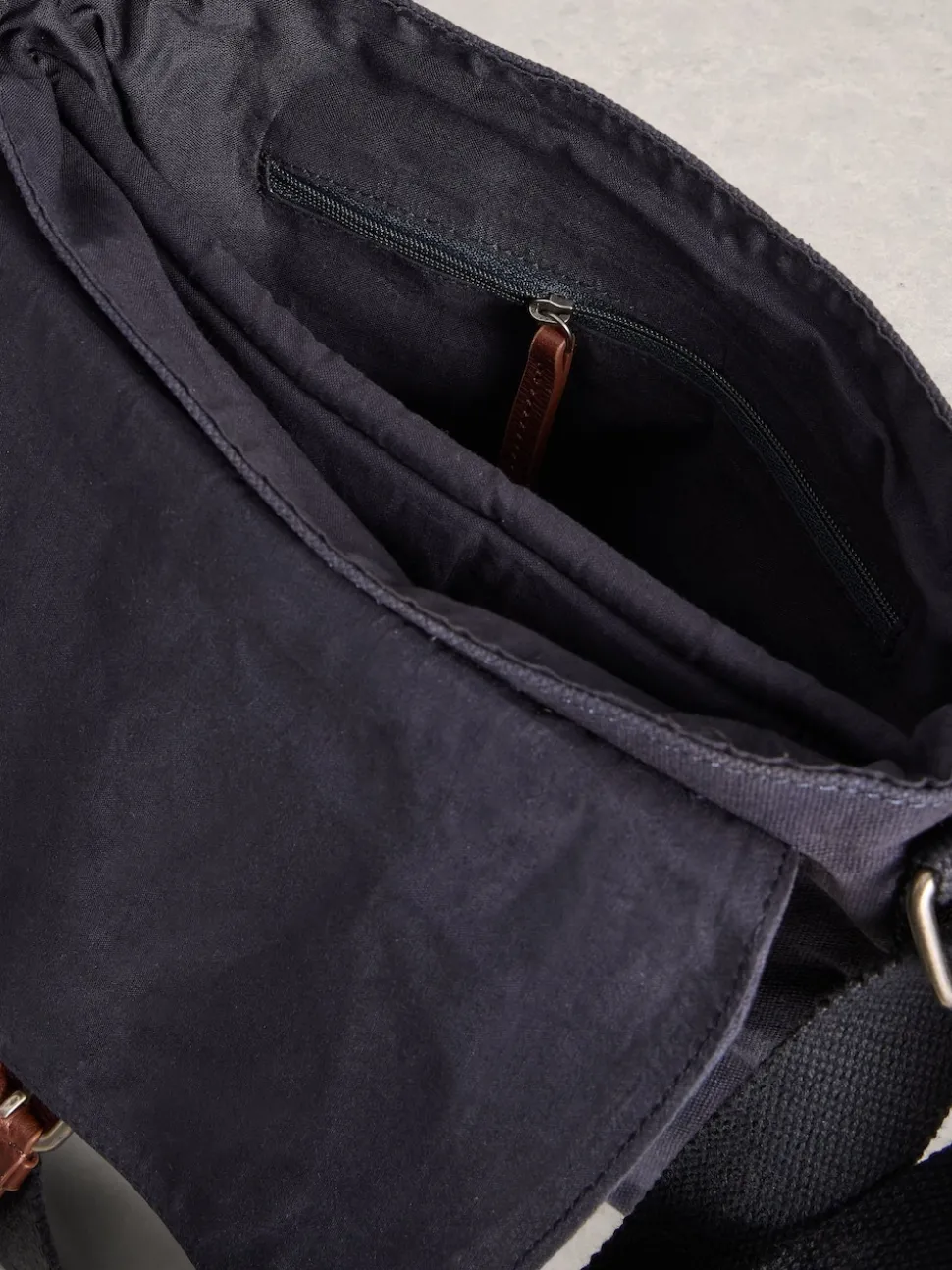 White Stuff Black Chrome Charlie Canvas Cross-Body Bag