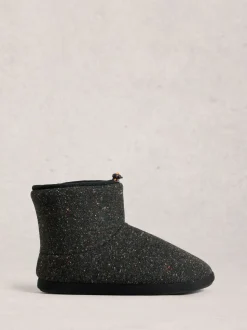 White Stuff Black Neppy Slipper Boots