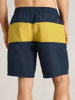 White Stuff Blue Colourblock Volley Swim Shorts