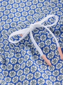 White Stuff Blue Geo Print Volley Swim Shorts