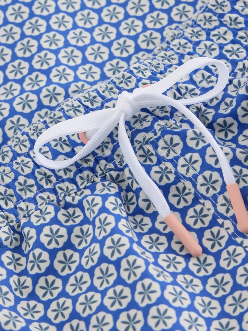 White Stuff Blue Geo Print Volley Swim Shorts